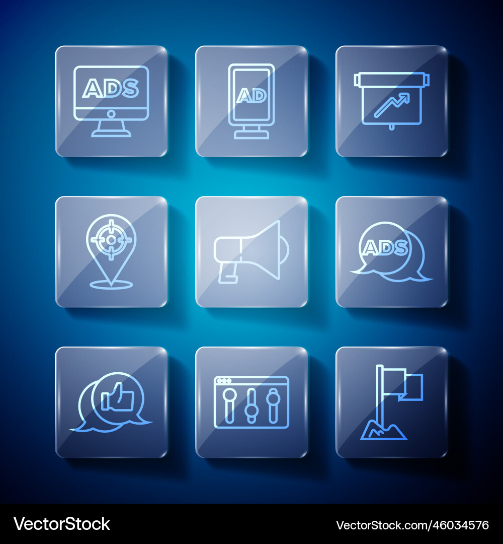 Set line customer product rating browser setting Vector Image