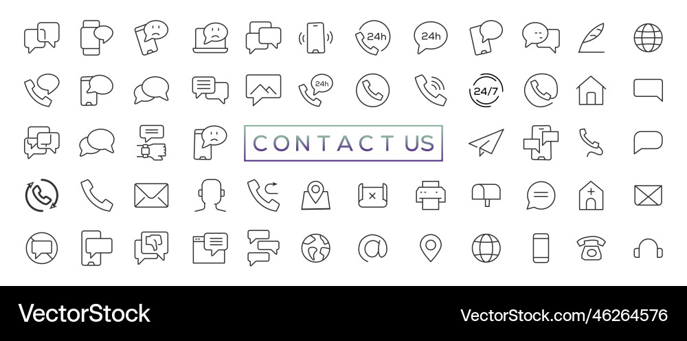 Set of simple contact us icons for web and mobile Set of simple contact us icons for web and mobile Vector Image