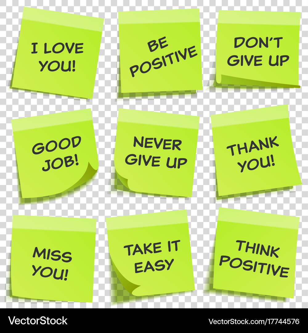 Sticky note with text and shadow isolated Vector Image