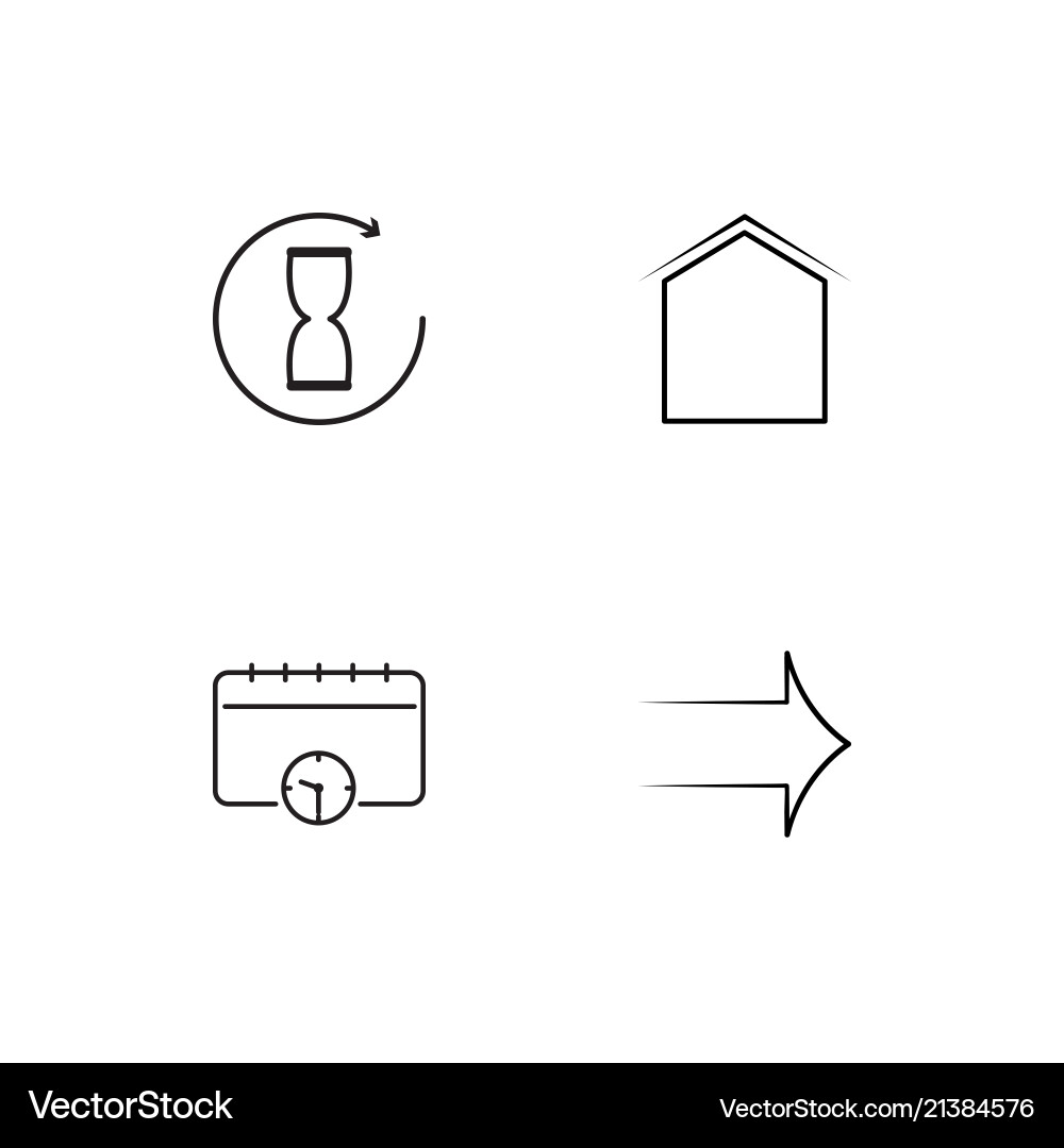Time linear icons set simple outline Vector Image