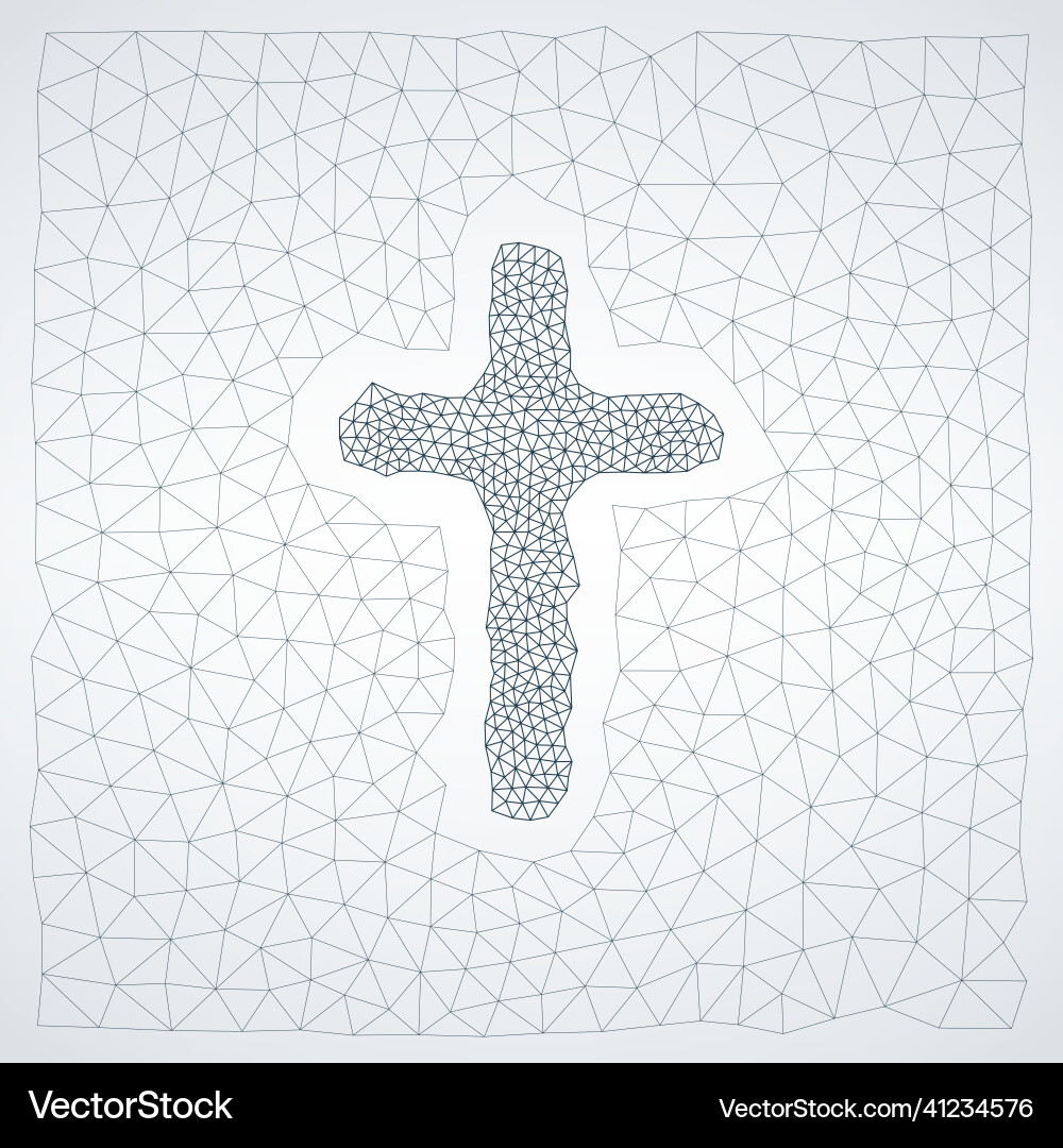 Web christian cross abstract mesh line triangles Web christian cross abstract mesh line triangles Vector Image