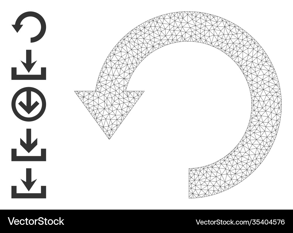 Web net rotate down icon with simple glyphs Web net rotate down icon with simple glyphs vector image