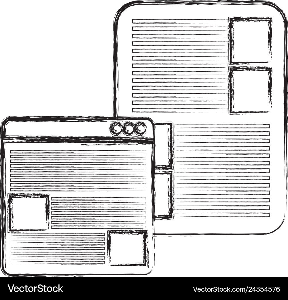 Webpage interface template with document Vector Image