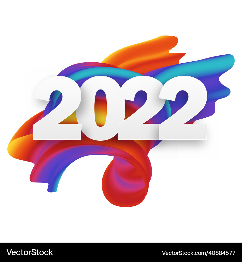 2022 happy new year card with colorful gradient 2022 happy new year card with colorful gradient vector image