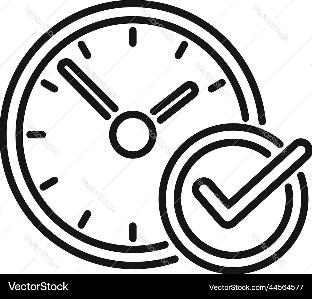 Approved timer icon outline team go Approved timer icon outline team go vector image