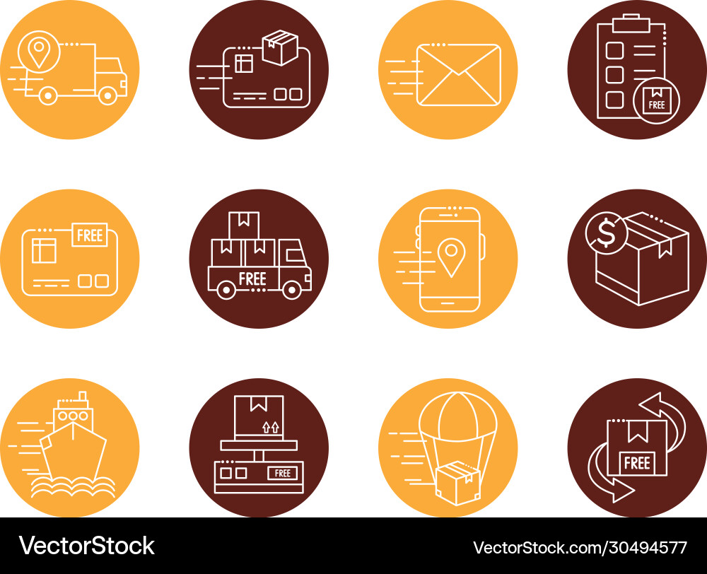Bundle fast delivery and free block vector image