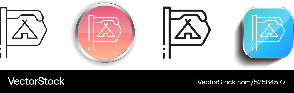 Camping icon thin linear regular and button style Camping icon thin linear regular and button style vector image