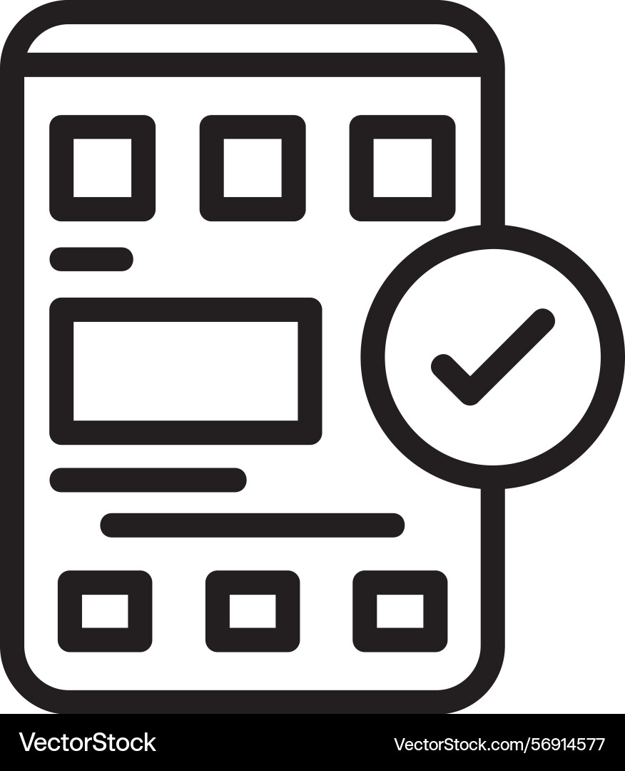 Checkmark linear style icon design Vector Image