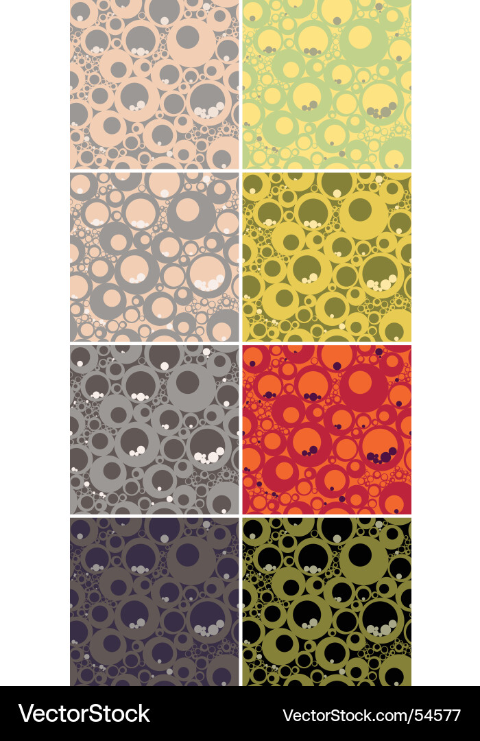 Circular Pattern Set - Diverse Color Schemes Vector Image