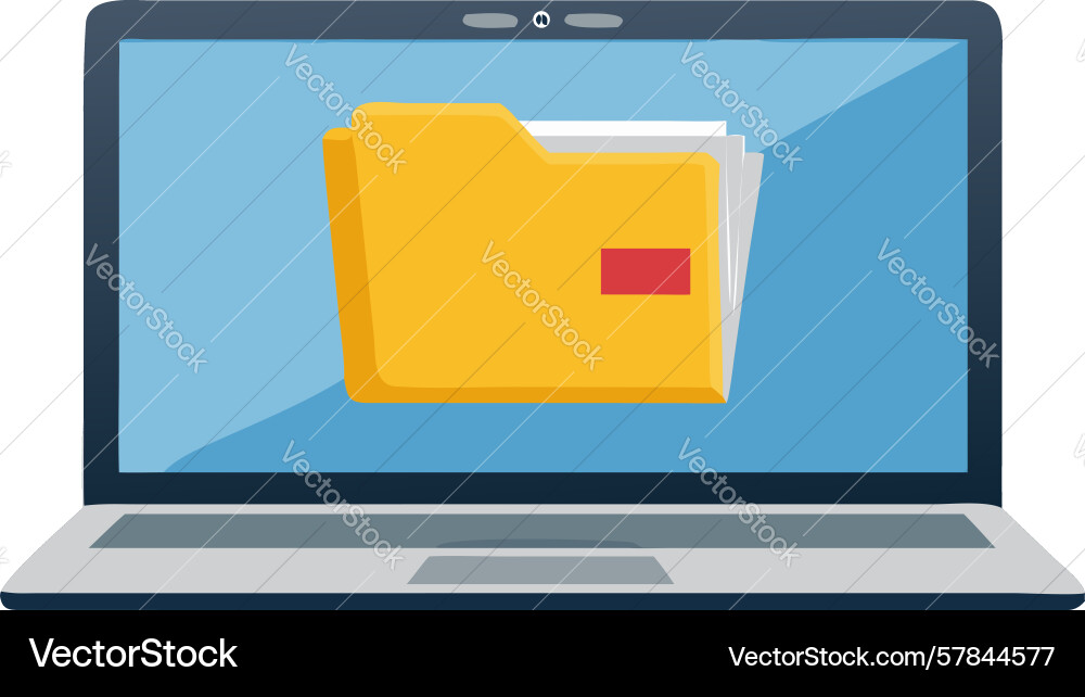 Empty folder on laptop screen design generative vector image