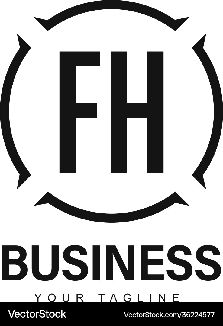 Fh initial a logo design with abstract style Fh initial a logo design with abstract style vector image