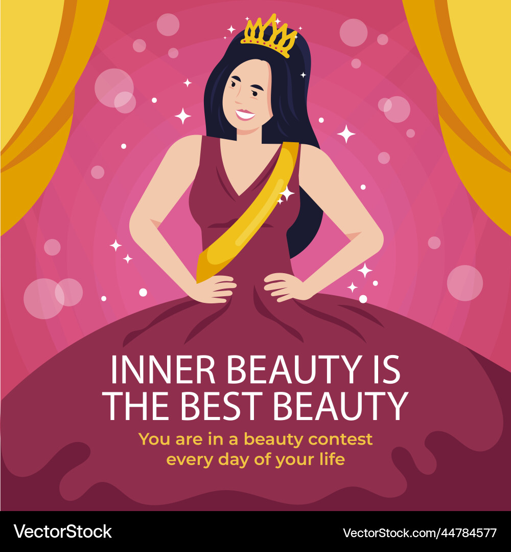 Flat pageant contest posts set Flat pageant contest posts set Vector Image