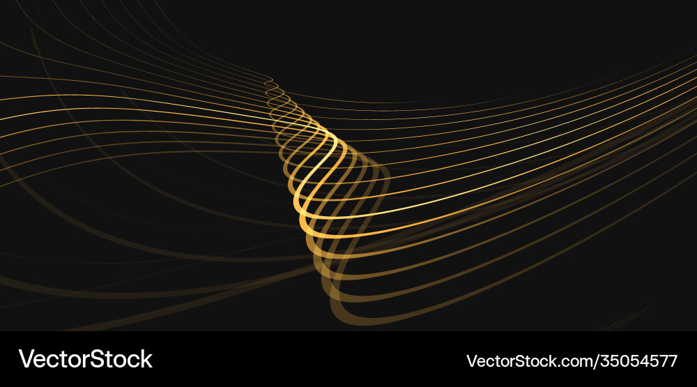 Golden Dynamic Lines Background Vector Image