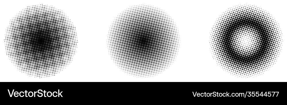 Halftone gradient in circle dots pattern Halftone gradient in circle dots pattern vector image