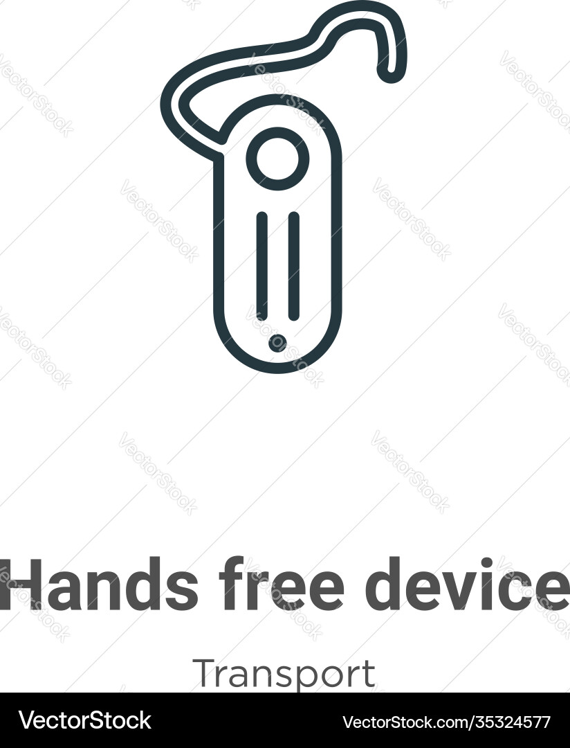Hands free device outline icon thin line black Vector Image