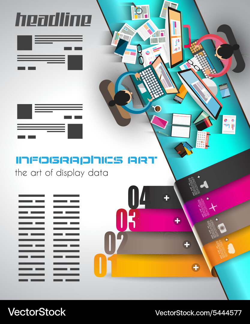 Infographic template with flat ui icons for ttem Vector Image