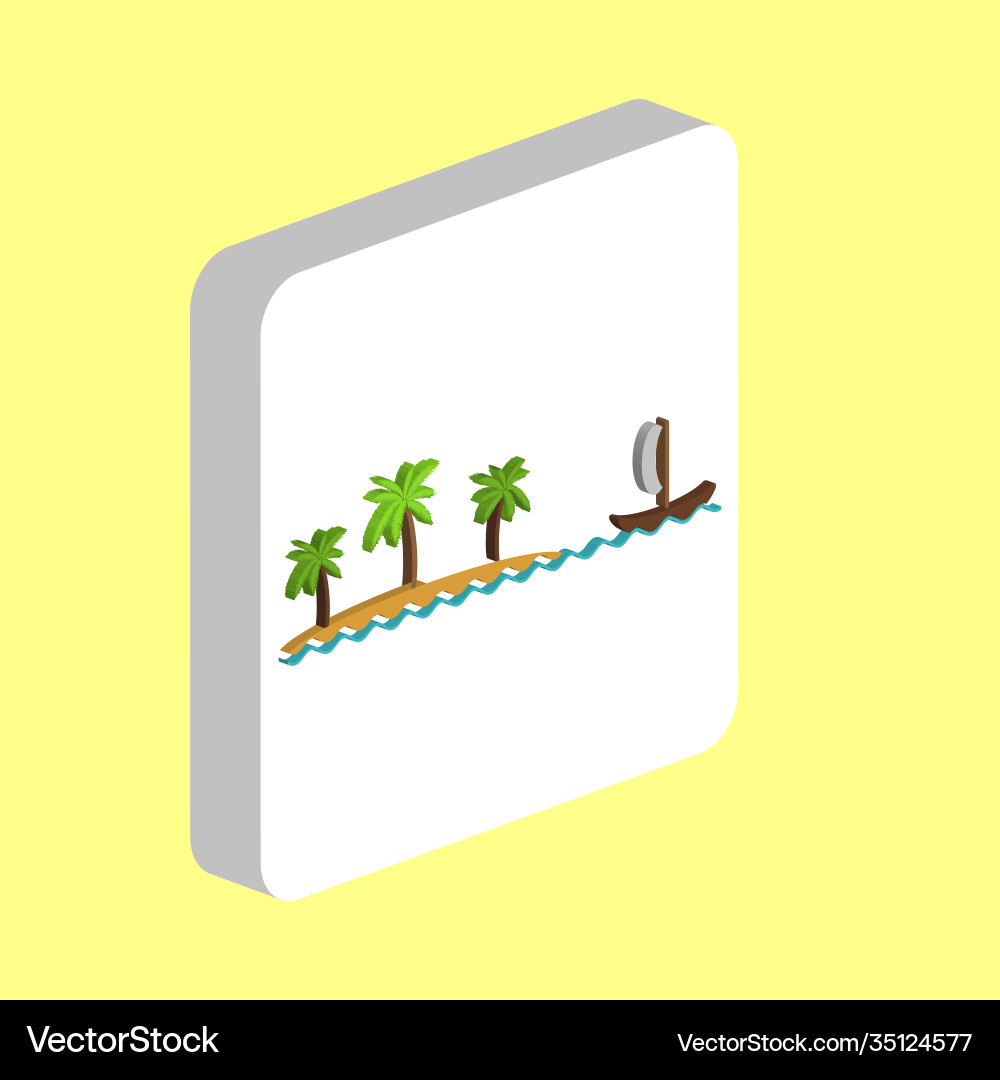 Island simple icon symbol design template for web vector image