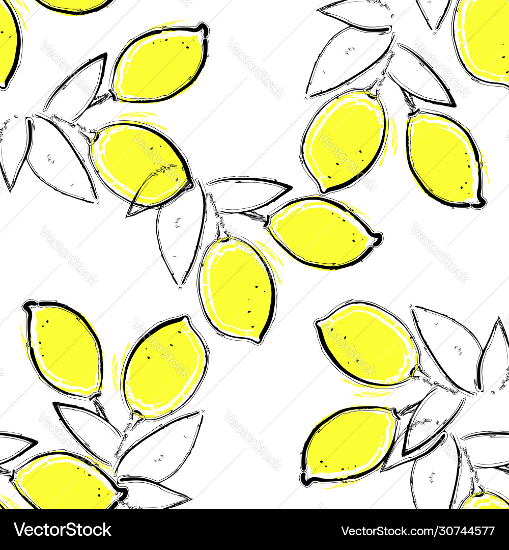 Lemon Seamless Pattern vector image