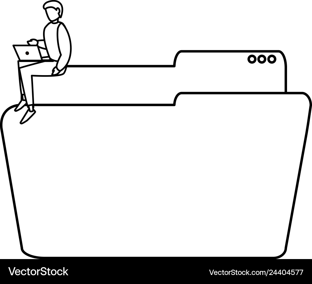 Man using folder document Man using folder document vector image