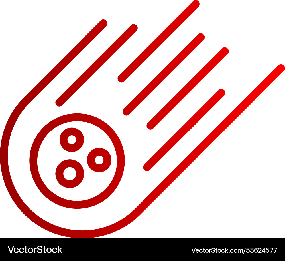 Meteor line gradient icon Vector Image