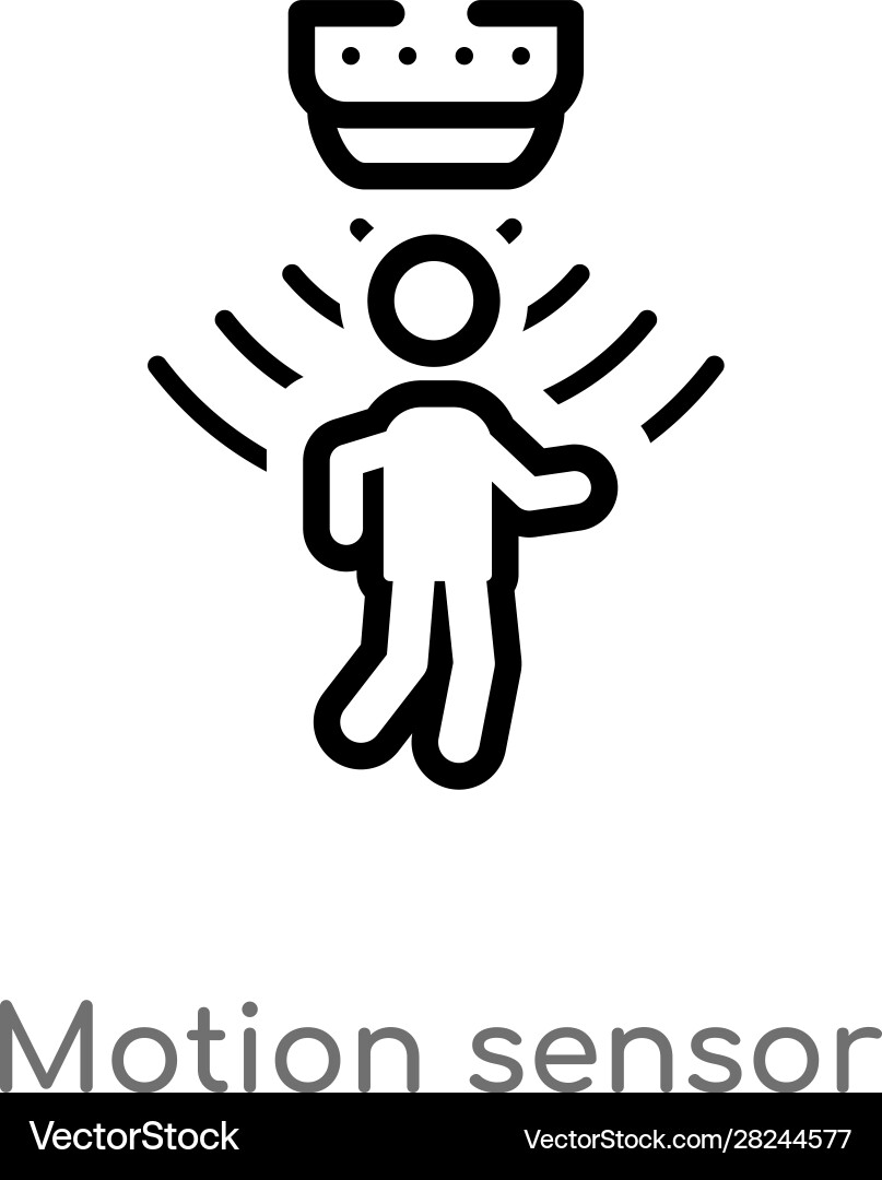 Outline motion sensor icon isolated black simple Outline motion sensor icon isolated black simple vector image