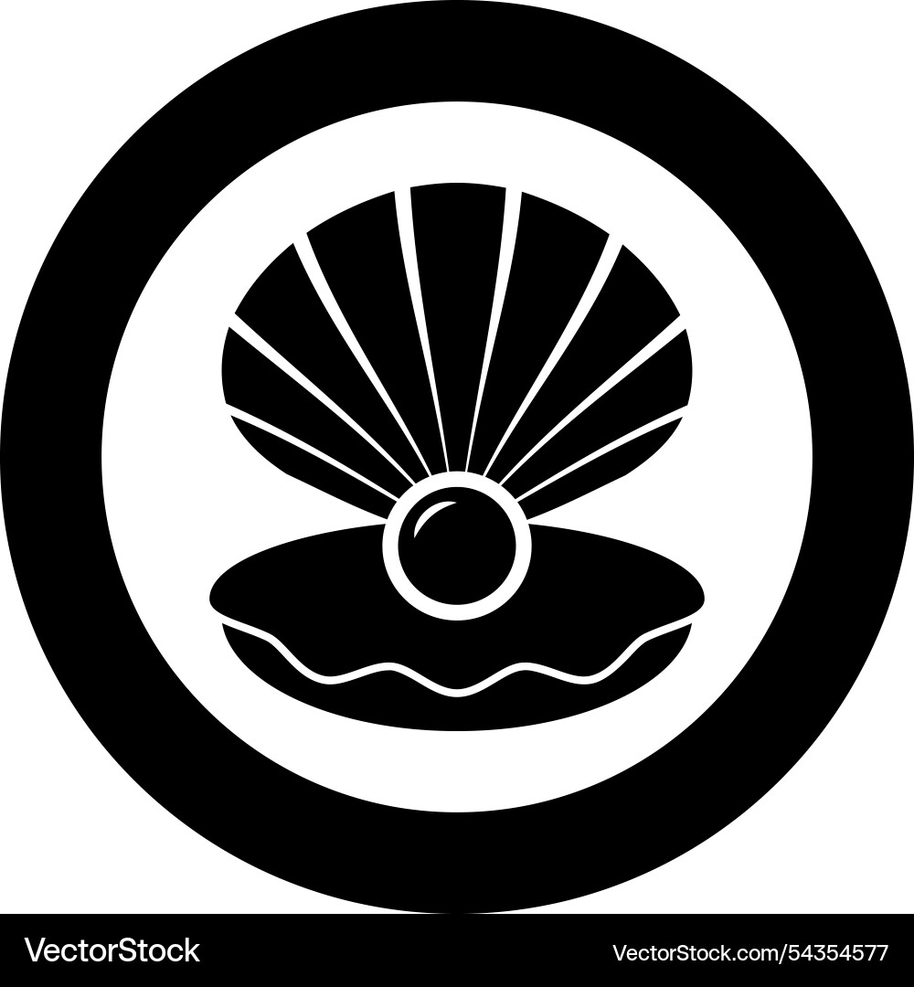 Pearl in seashell shell with pearlized inside Vector Image