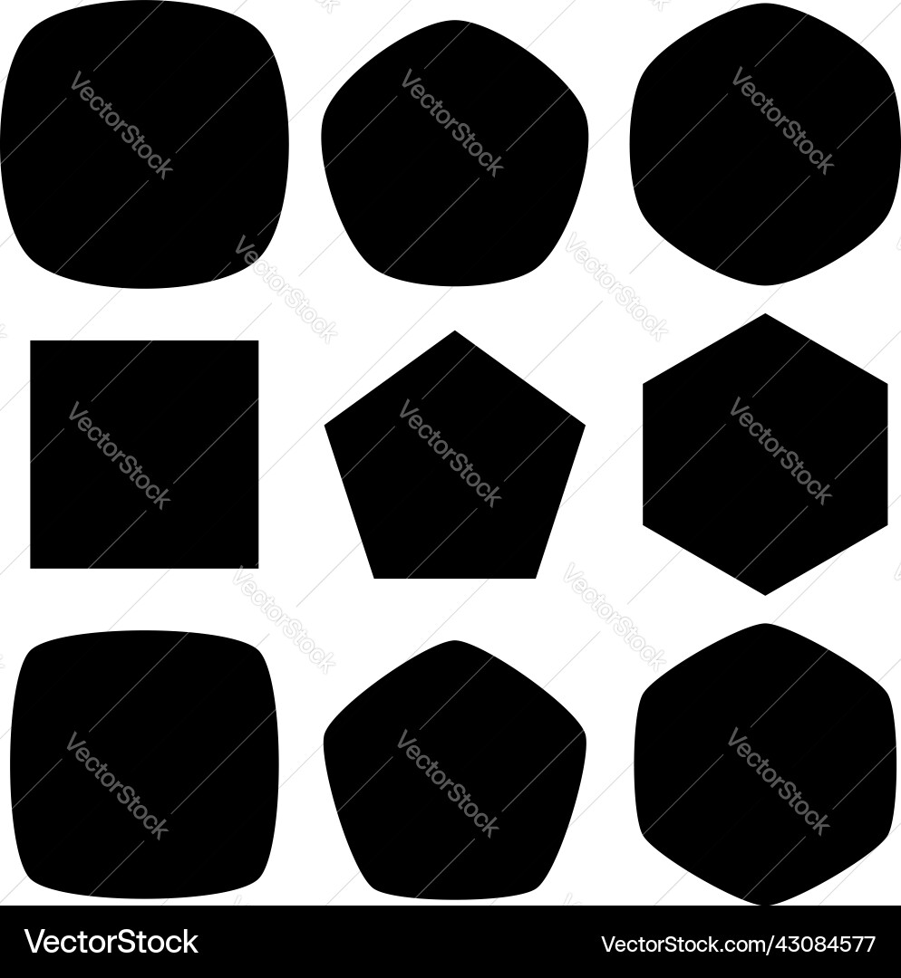Rounded polygon shape elements Vector Image