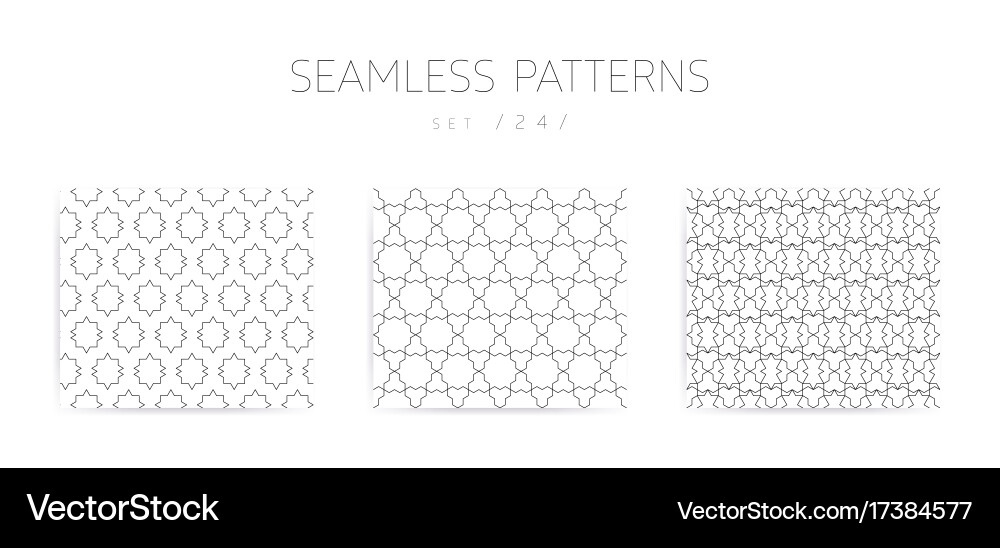 Seamless geometric patterns collection Vector Image