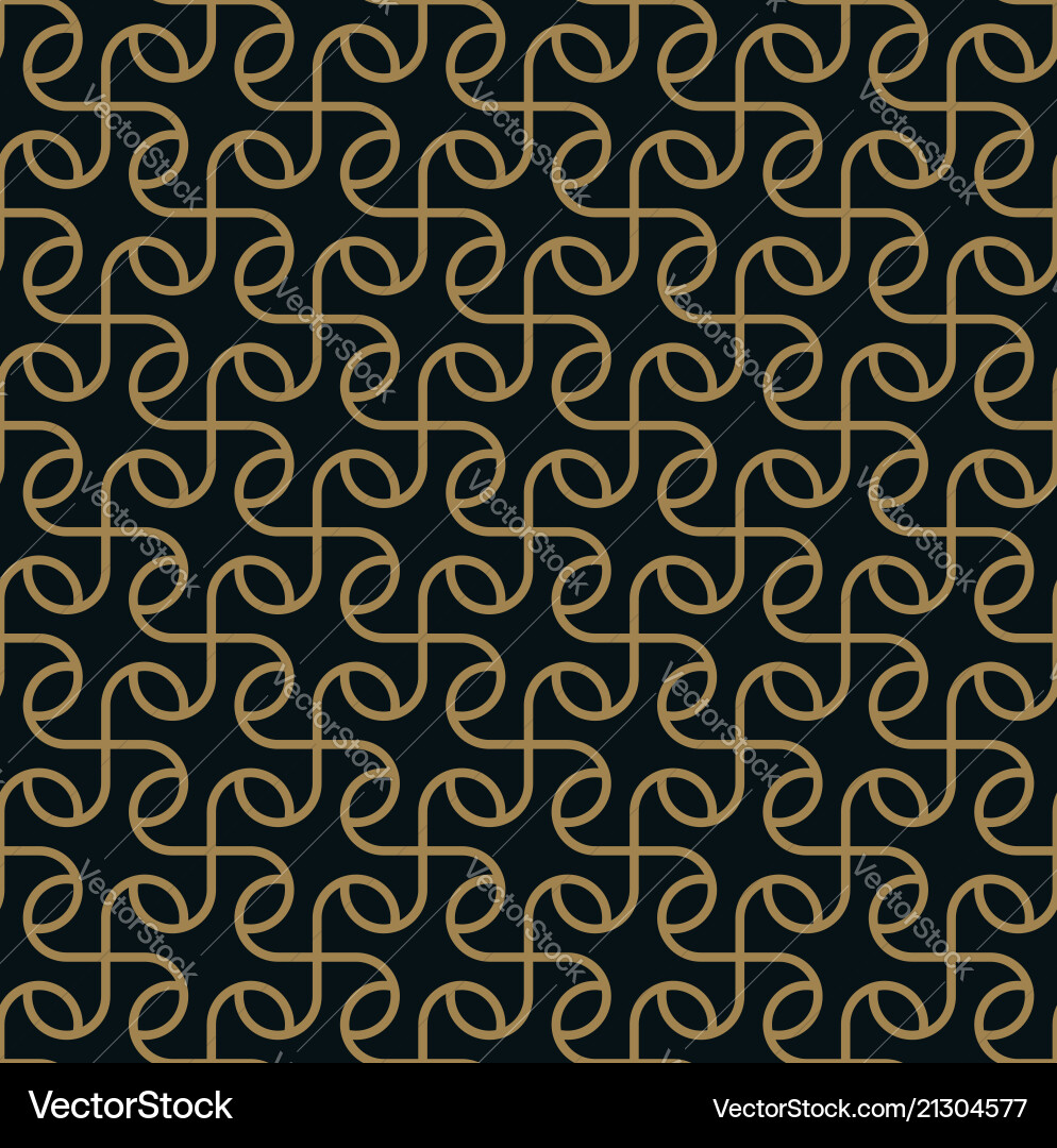 Seamless pattern of intersecting thin gold lines vector image
