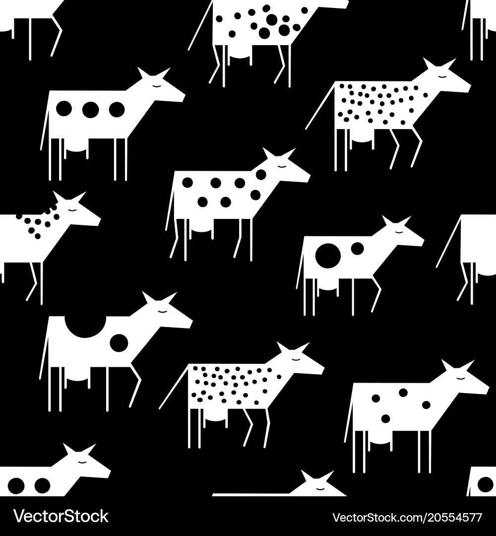 Seamless pattern with cows can be use vector image