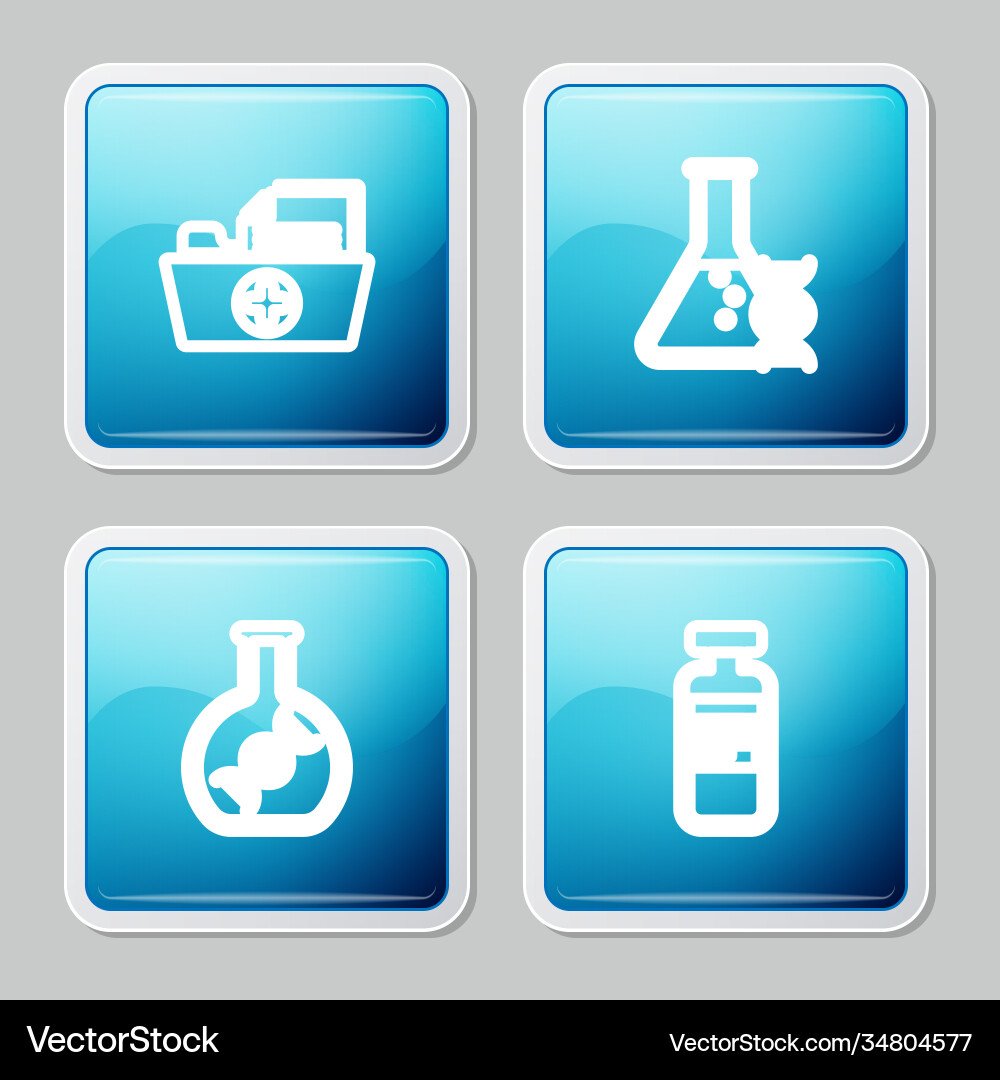 Set line health record folder dna research Set line health record folder dna research vector image