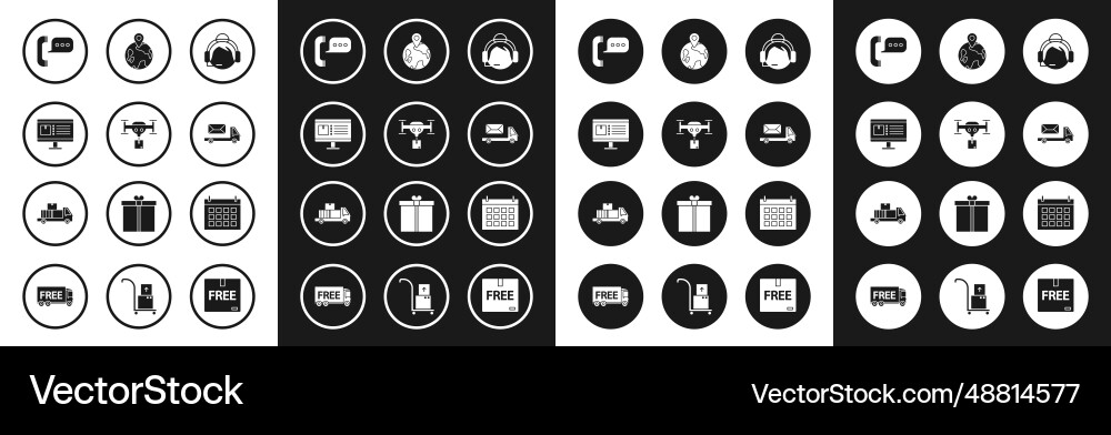 Set support operator in touch delivery drone Set support operator in touch delivery drone vector image