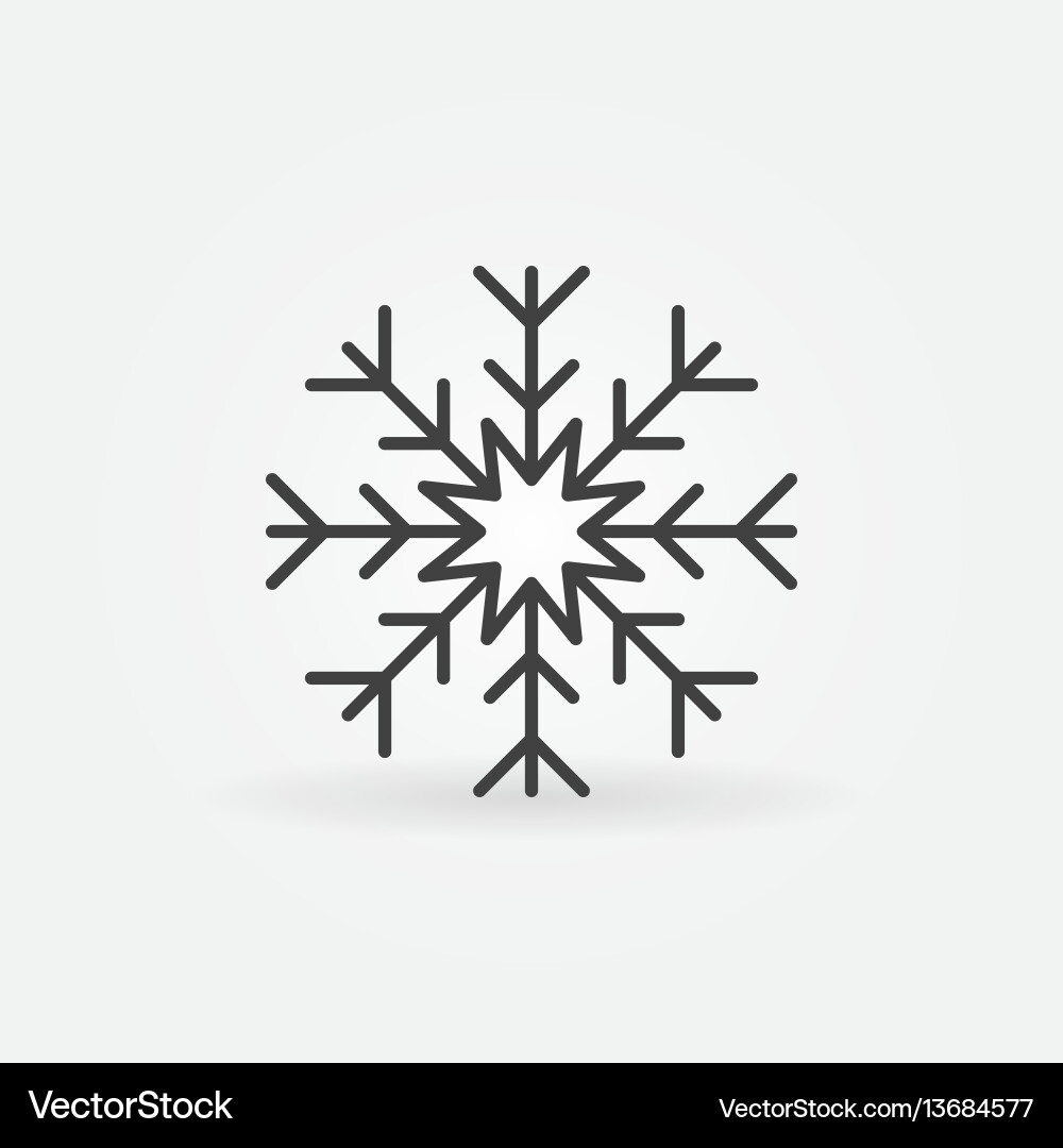 Snowflake Line Icon - Winter Symbol vector image