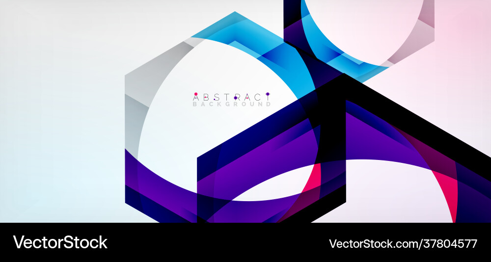 Transparent hexagons geometric shapes abstract vector image