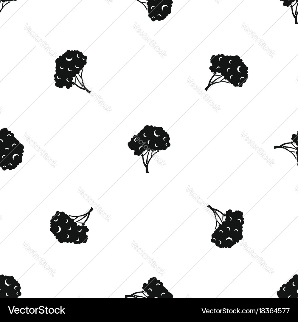Tree pattern seamless black Vector Image