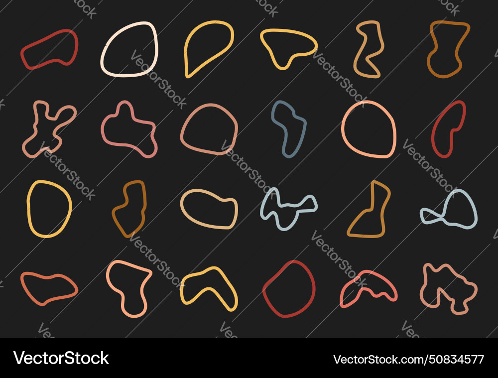 Trendy abstract amorphous circular shape set Vector Image