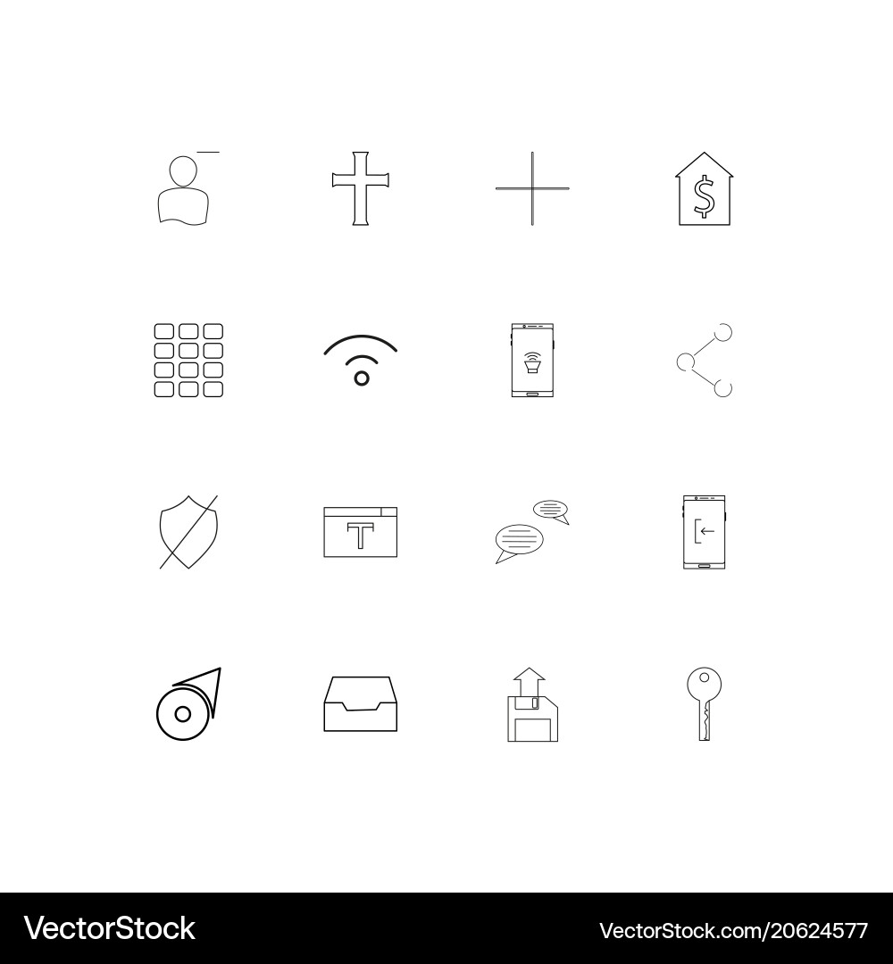 Web und Text einfache lineare Symbole gesetzt umrissen Web und Text einfache lineare Symbole gesetzt umrissen vektorbild
