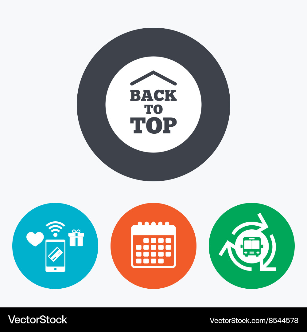 Back to top arrow sign icon scroll up symbol vector image