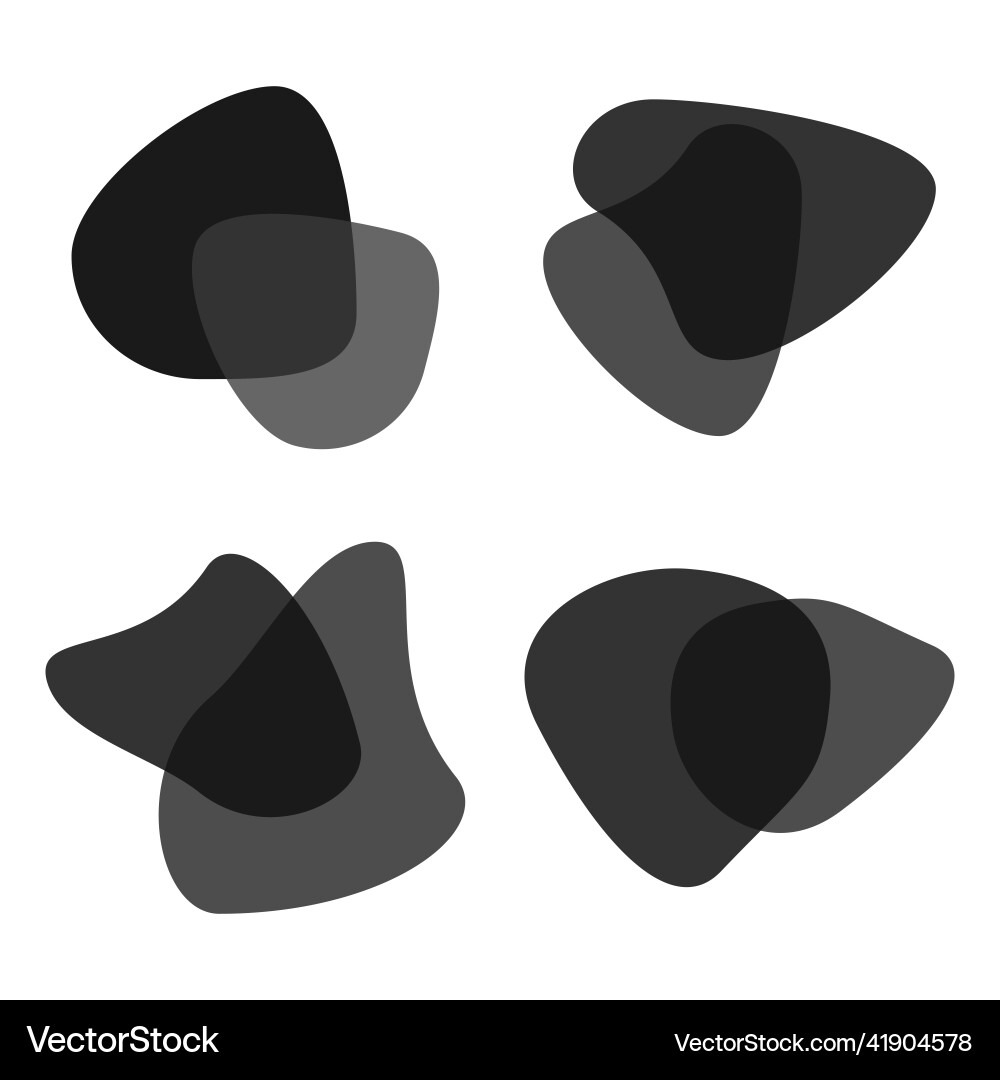 Blob shapes set random blotch inkblot stone vector image