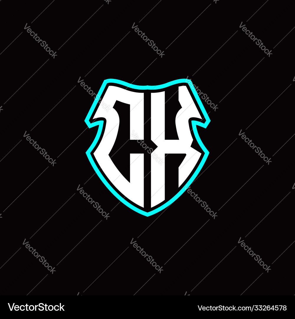 C x initial logo design with a shield shape Vector Image