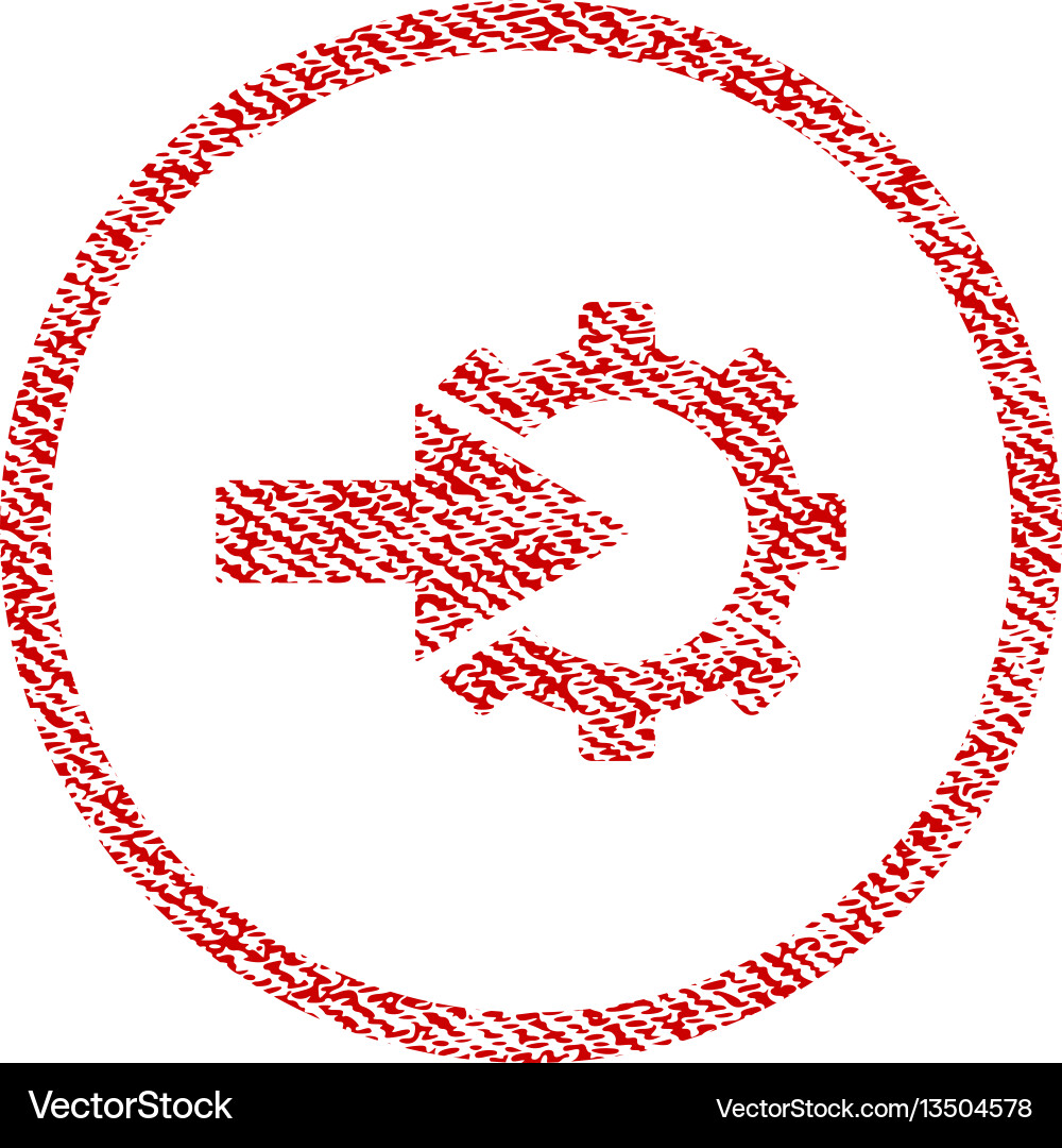 Cog integration fabric textured icon Cog integration fabric textured icon vector image