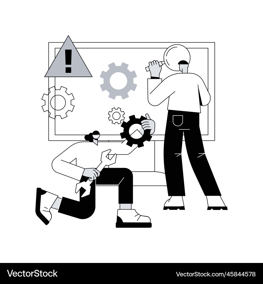 Computer troubleshooting abstract concept Computer troubleshooting abstract concept vector image
