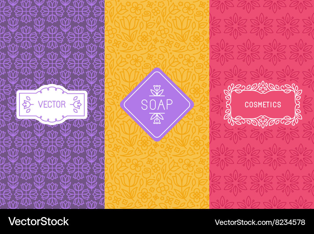 Cosmetic Pattern & Frame Elements vector image