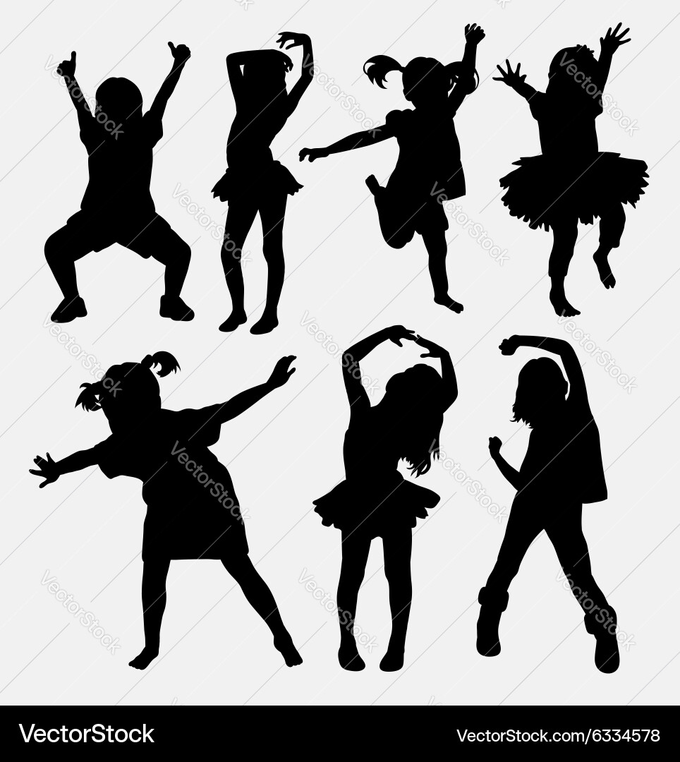 Dancing Girls Silhouettes – Royalty-Free Vector | VectorStock, image size:964x1080