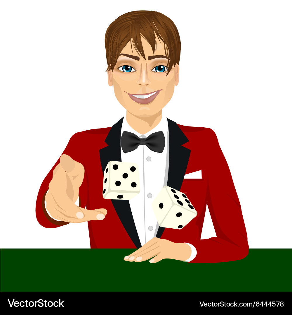Man Playing Craps with Dice vector image