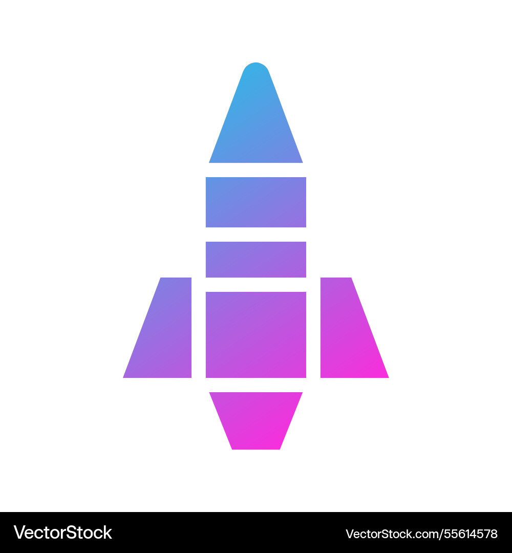 Simple rocket with gradient colors Simple rocket with gradient colors Vector Image