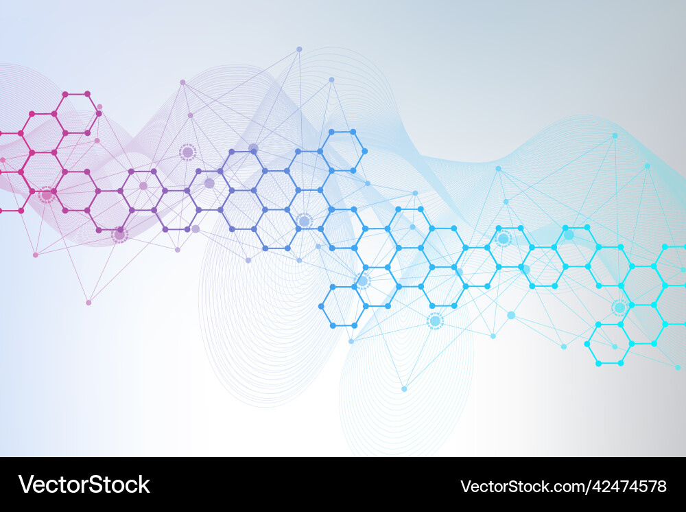 Structure molecule and communication dna atom Structure molecule and communication dna atom vector image