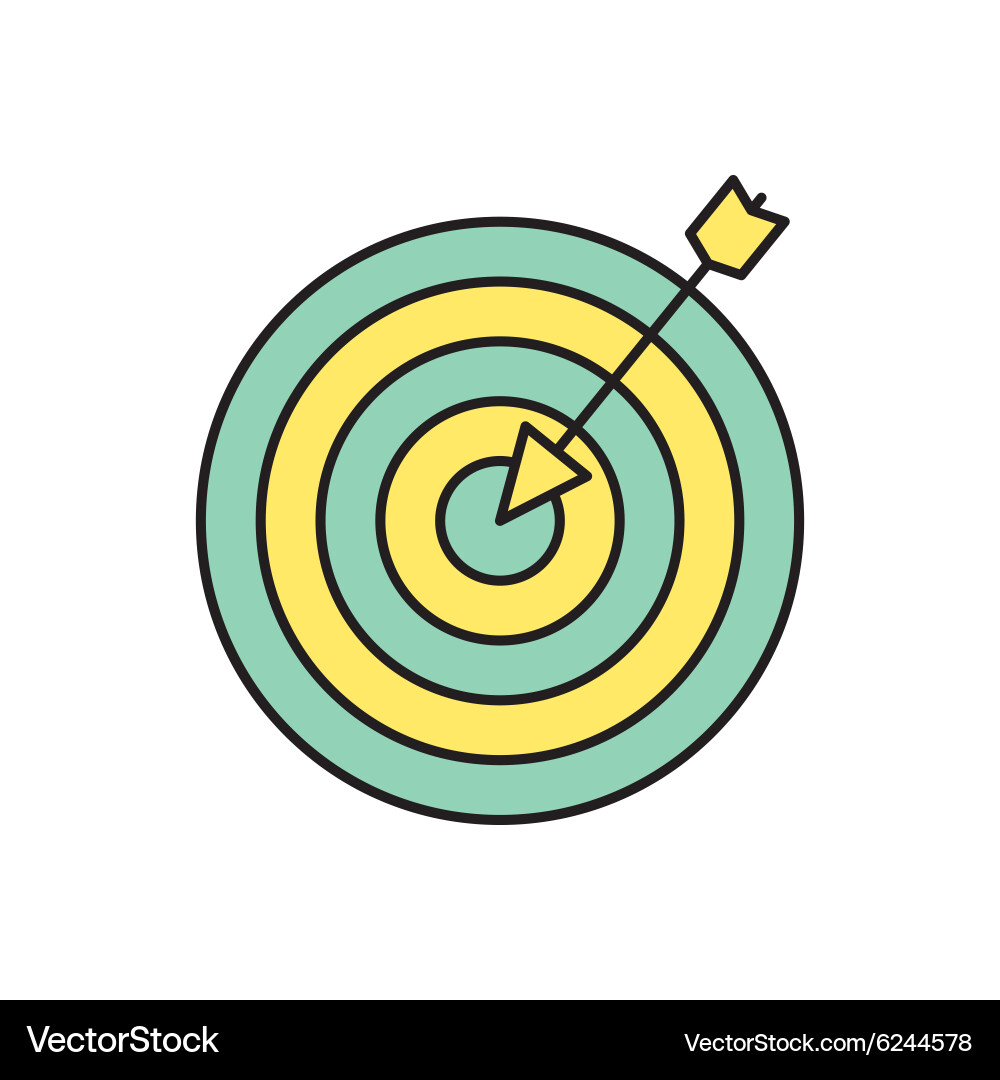 Target with dart icon eps10 Vector Image