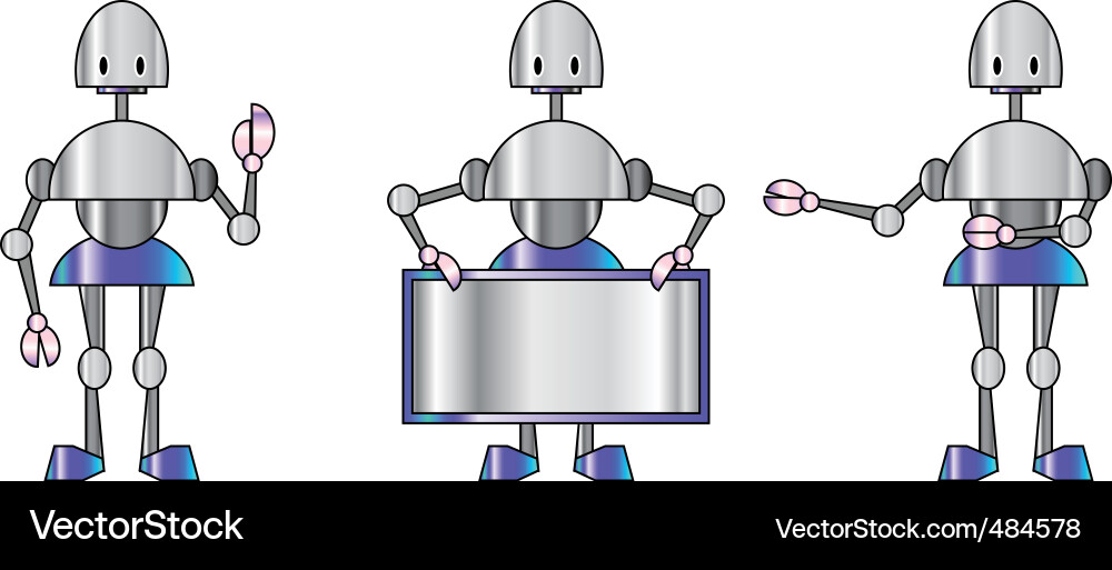 Three funky robots Vector Image