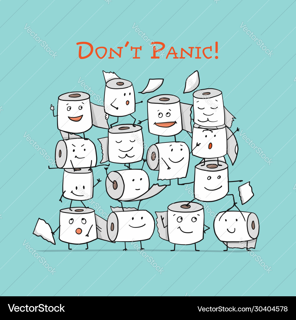 Toilet paper rolls funny characters isolated Toilet paper rolls funny characters isolated vector image